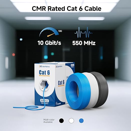 Cable Matters 10Gbps in-Wall Riser Rated 23AWG Bare Copper Cat6 Ethernet Cable