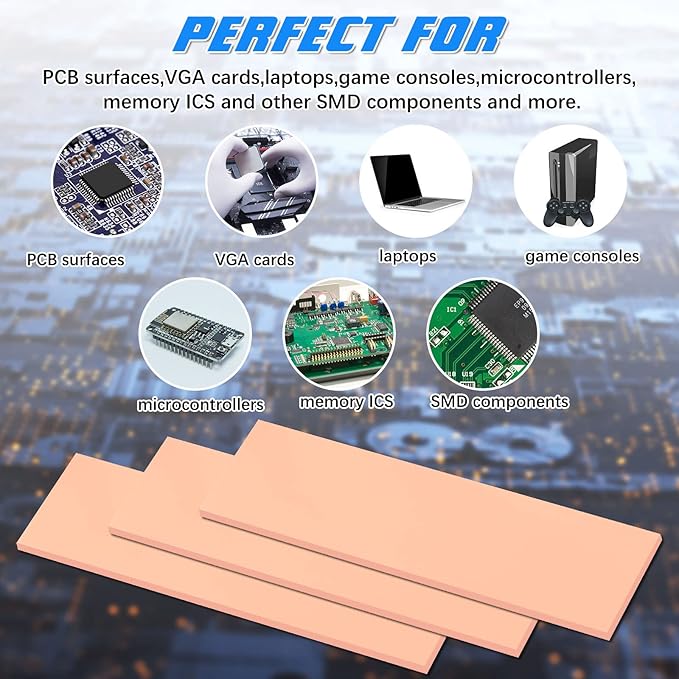 30 Pieces 2.6 x 0.8 Inch Silicone Thermal Pad Reusable Thermal Conductive