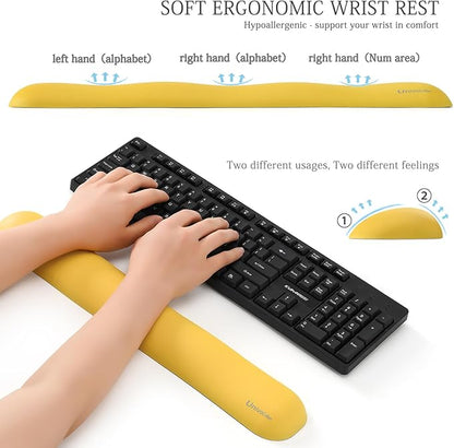 UnivoColors Design-Wave Set of Wrist Rest, Artificial Sheepskin+Memory