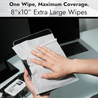 Air Jungles Electronic Wipes Screen Cleaning 70 Count, Quick Dry, Extra Large