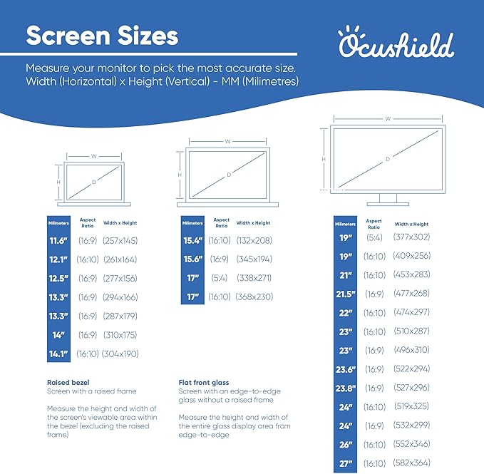 Ocushield 17” Premium Anti Blue Light Screen Protector