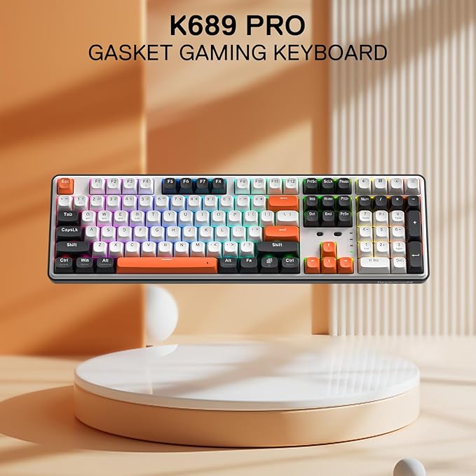 Redragon K689 PRO Wireless Gasket RGB Gaming Keyboard, 108 Keys Mechanical