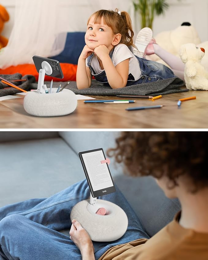 Viozon Phone Holder for Bed, Magnetic Pillow Stand, Compatible
