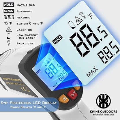 KNINE OUTDOORS Infrared Thermometer Laser Temperature Gun, -58℉ to 1112℉