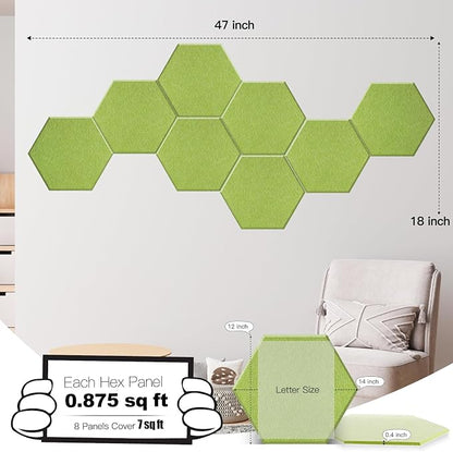Mollywell Hexagon Acoustic Panels, High Density, Soundproofing, Decorative