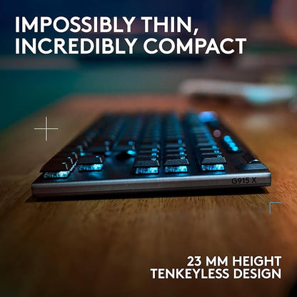 Logitech G915 X Lightspeed TKL Wireless Mechanical Gaming Keyboard, Double-Shot