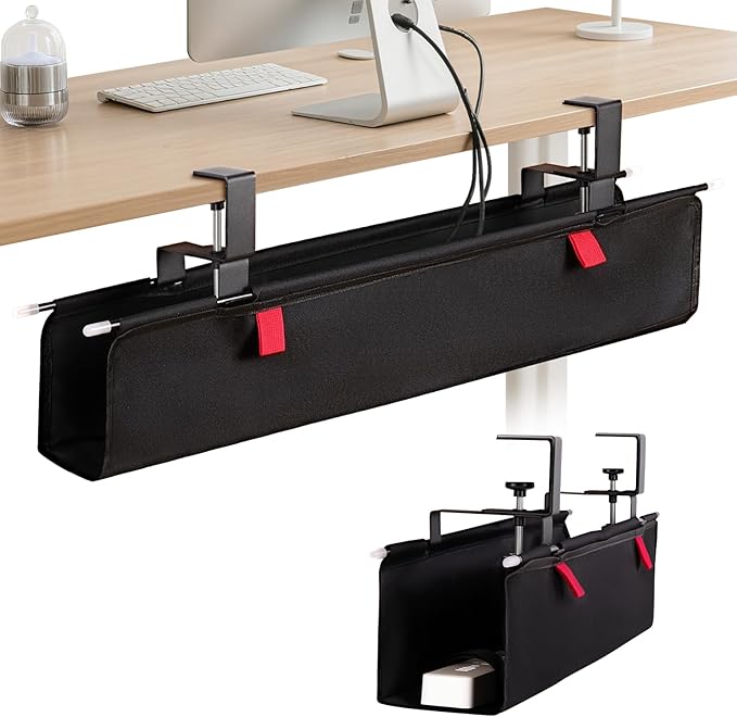 No Drill Under Desk Cable Management Tray