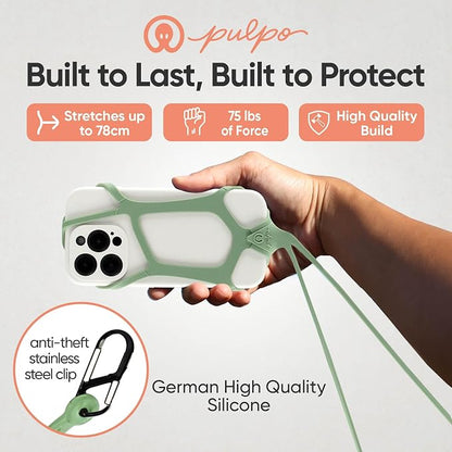 Pulpo Safety Cell Phone Lanyard Green Fits Smartphones 6.1 to 6.8”