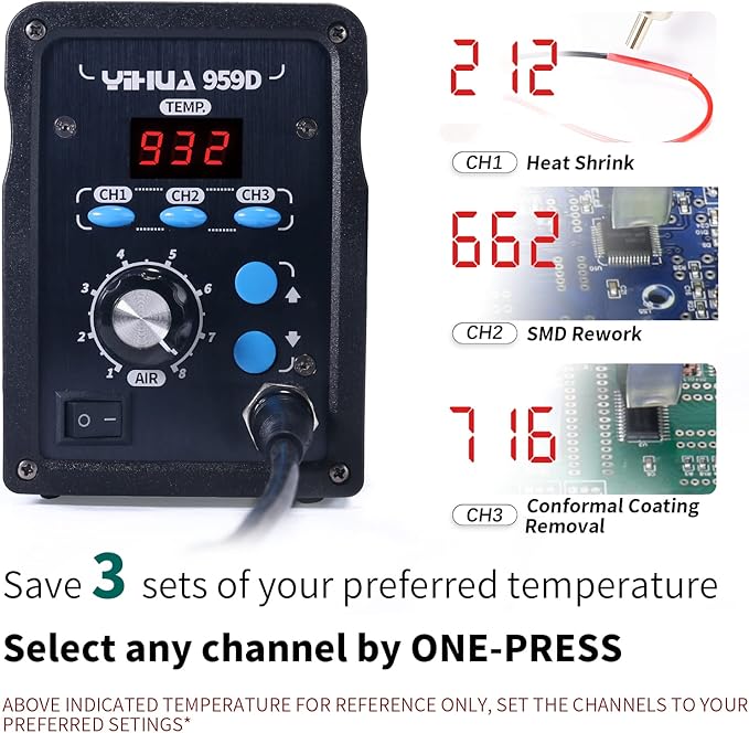 YIHUA 959D-Digital Hot Air Rework Station, High Power