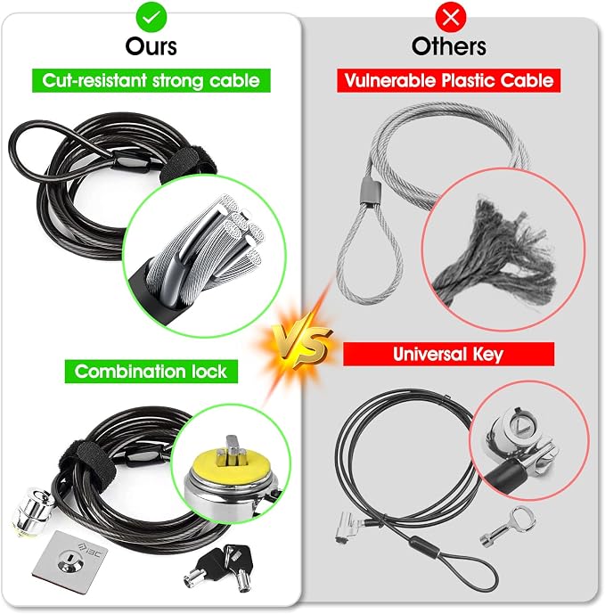 I3C Laptop Cable Lock Hardware Security Cable Lock Anti Theft Combination Lock