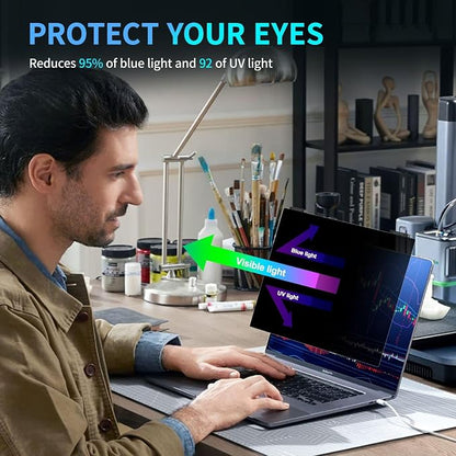 Laptop Privacy Screen 13.3 inch, 9H Hanging Privacy Screen