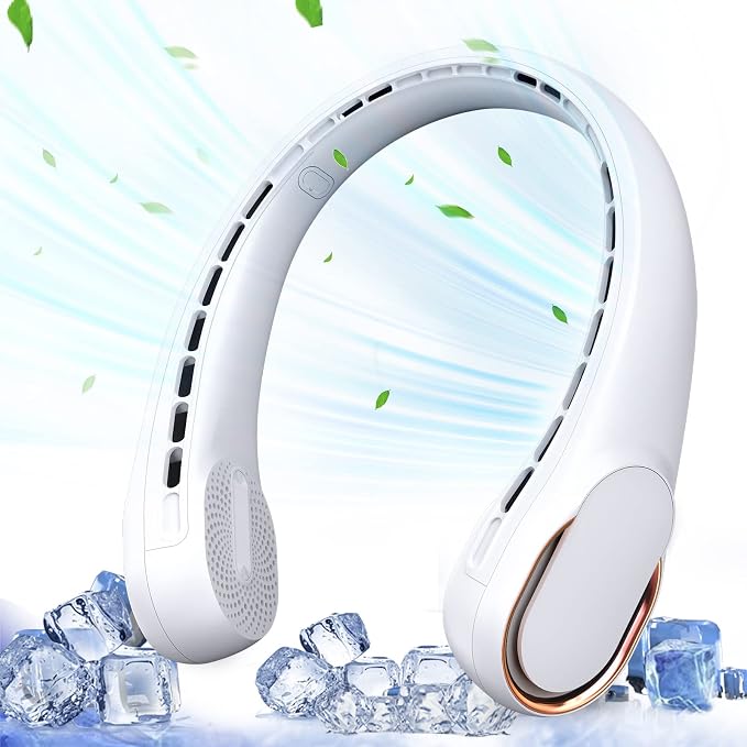 Portable Neck Fan, Bladeless Neck Fan, USB Rechargeable Personal Fan, 4000 mAh