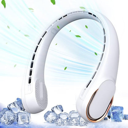 Portable Neck Fan, Bladeless Neck Fan, USB Rechargeable Personal Fan, 4000 mAh