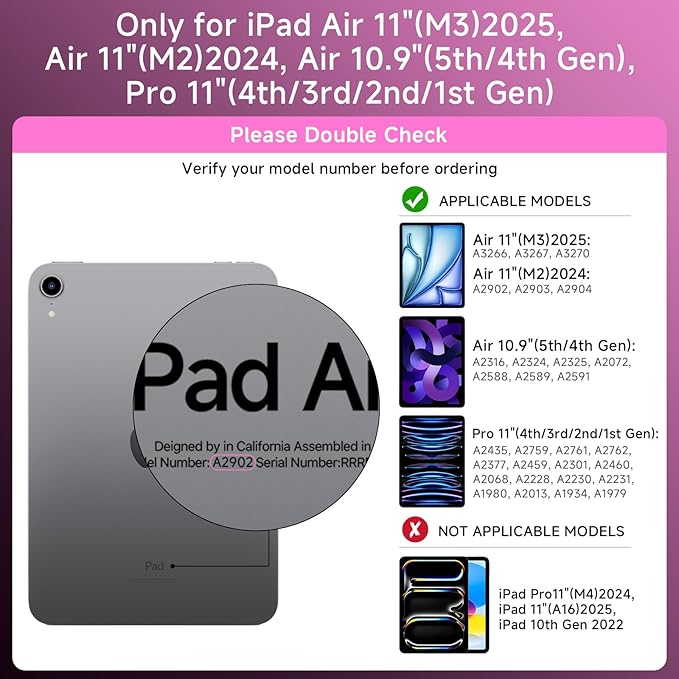 Transparent Case with Keyboard iPad Air 11 Inch, Compatible 10.9" iPad Air