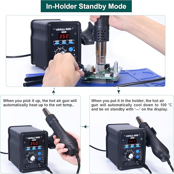 YIHUA 959D-Digital Hot Air Rework Station, High Power