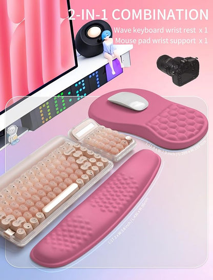 Hokafenle 2in1 Combination, Wave Keyboard Wrist Rest and Ergonomic Curvature