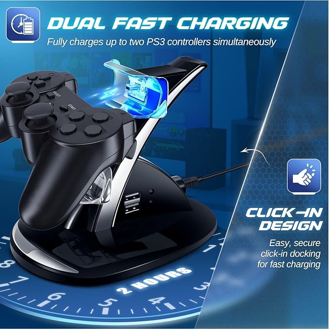 TNP Compatible with PS3 Controller Charger Stand