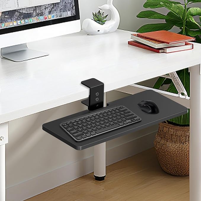 Large Under Desk Rotatable Computer Keyboard and Mouse Tray, Extra Sturdy Desk
