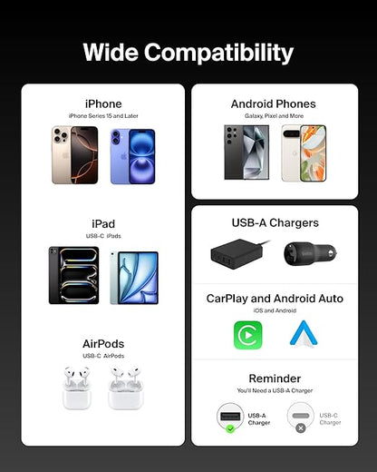 Belkin USB A to USB C Cable, 15W