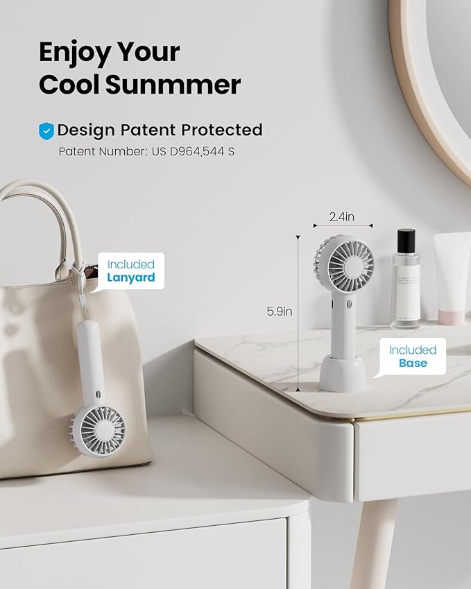 Gaiatop Mini Portable Fan, Small and Powerful, Cute Design 3 Speed Personal