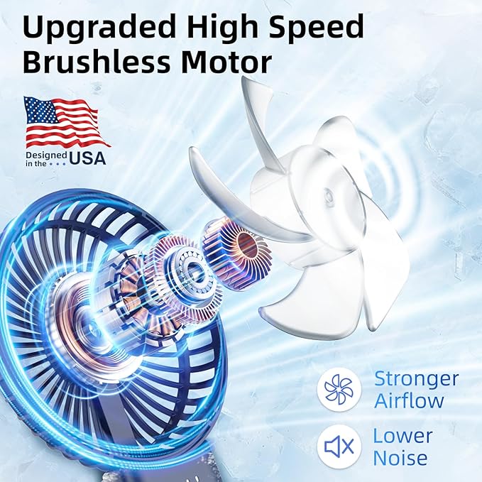 【SUPER THIN】 Portable Handheld Fan, 2025 Upgraded Strong Airflow, 20Hrs Runtime