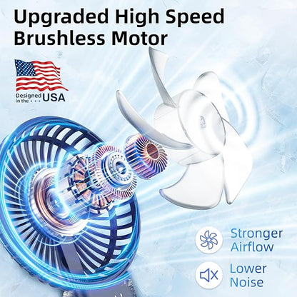 【SUPER THIN】 Portable Handheld Fan, 2025 Upgraded Strong Airflow, 20Hrs Runtime