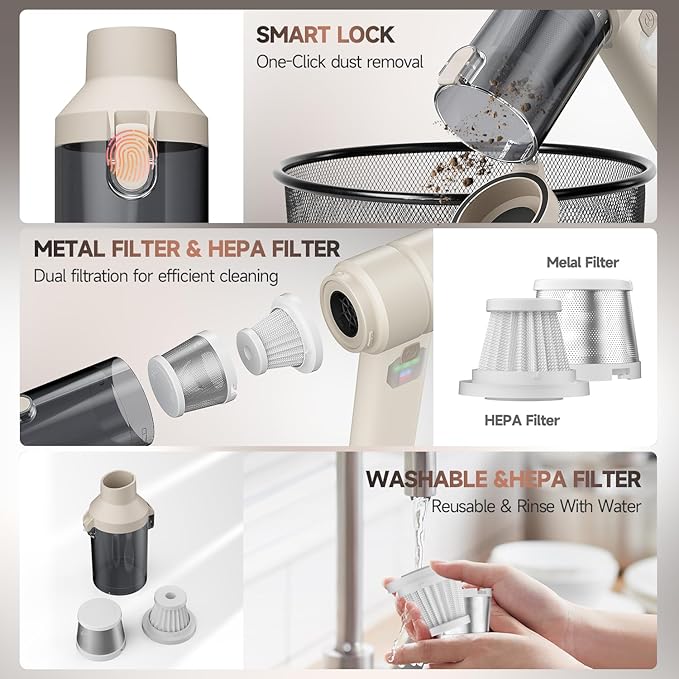 Car Vacuum, Handheld Car Vacuum Cleaner Cordless