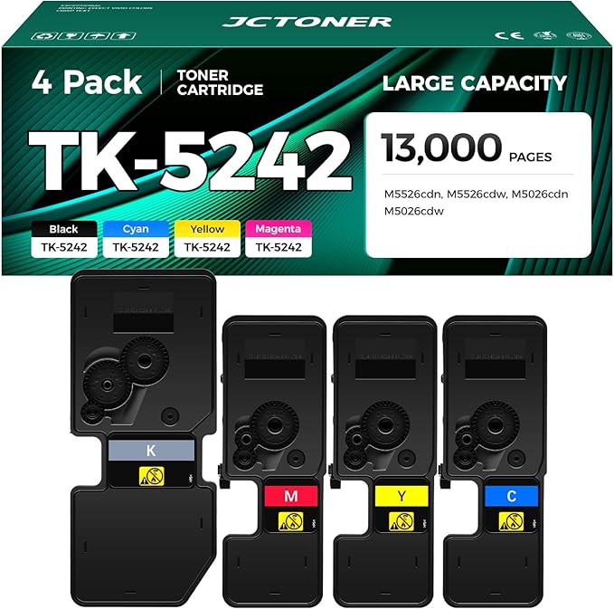 TK-5242 TK5242 Toner Cartridge Set 4-Pack High Yield Compatible