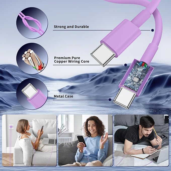 iPhone 16 15 Pro Max Charger Fast Charging, 45W Dual Port USB C Fast Charger