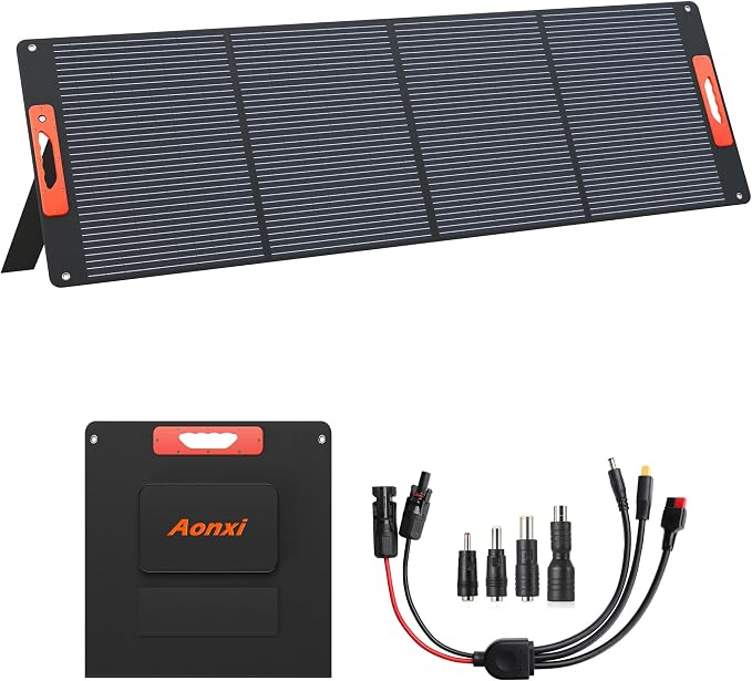 240W Portable Solar Panels for Power Station, Solar Angle Guide,