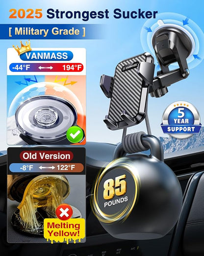 VANMASS 【85+LBS Strongest Suction & Military-Grade 2025 Ultimate Car Phone