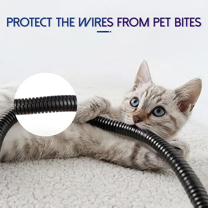 Split Wire Loom Tubing, 25ft Cord Protectors from Pets No Chew, Flexible Wire