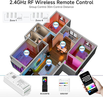BTF-LIGHTING 2.4G WiFi DR04W SPI RGBW Controller Tuya APP/Smart Life/Google