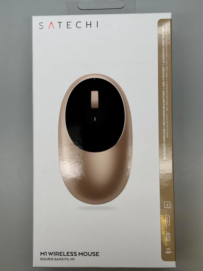 Satechi M1 Wireless Bluetooth Mouse, USB-C Rechargeable, Compact & Portable