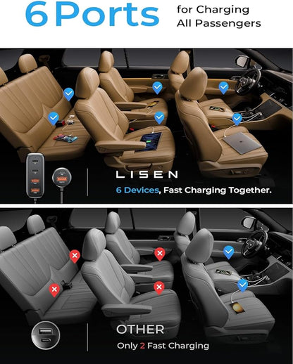 AINOPE 108W USB C Car Charger