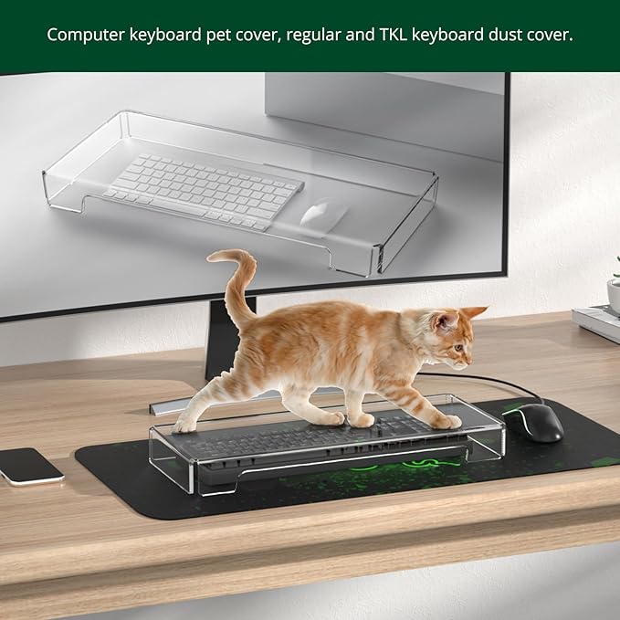 Acrylic Computer Keyboard Cover, Mechanical Keyboard Dust Cover PC Keyboard Cat