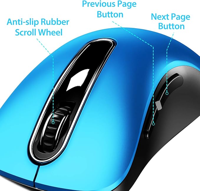 memzuoix 2.4G Portable Wireless Mouse, 1400 DPI Mobile Optical Cordless Mice