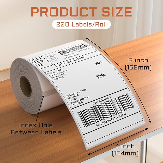 8 Rolls 4XL Labels 4"x6" Direct Thermal Shipping Label Compatible