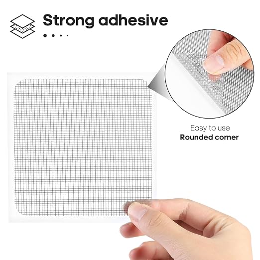 28 Sheets Window Screen Patches Repair Kit, Strong Adhesive Fiberglass Quick