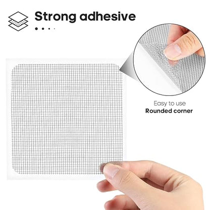 28 Sheets Window Screen Patches Repair Kit, Strong Adhesive Fiberglass Quick