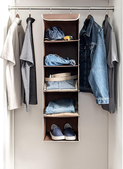 ZOBER Hanging Closet Organizer, 5-Shelf