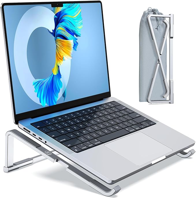 Laptop Stand for Desk, Aluminum Computer Stand for Laptop, Foldable Laptop Riser