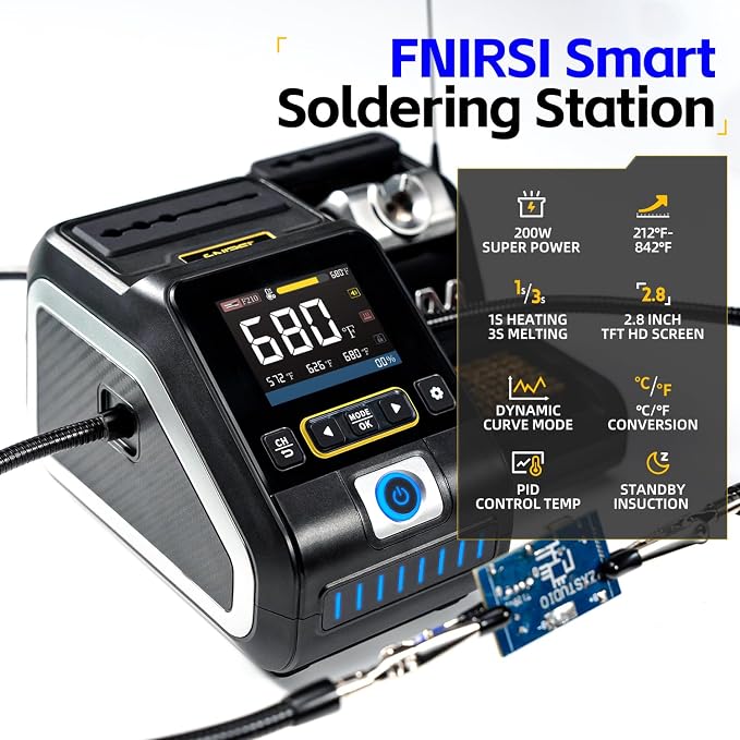 FNIRSI DWS-200 200W Precision Digital Soldering Station Kit,