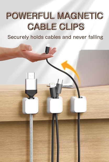Maveek Magnetic Cable Clips, 5 Pack Square Cord Organizer