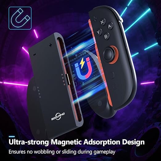 Switch 2 Joycon Charging Grip, Super Magnetic Charger Handle
