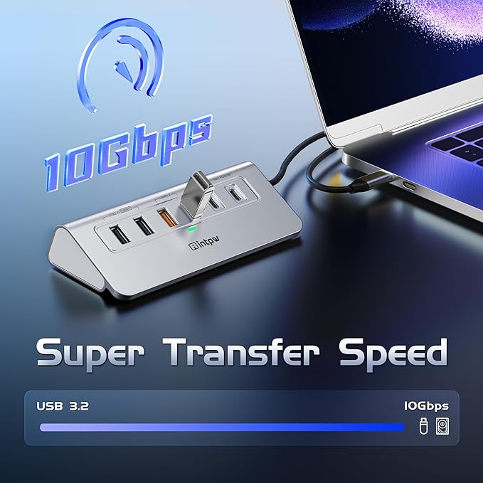 USB C Hub Ethernet, 10Gbps USB Docking Station 10-in-1