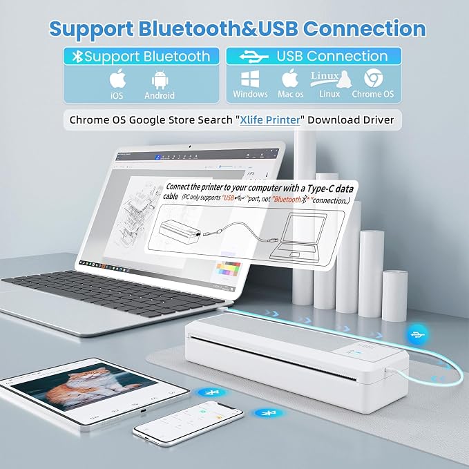 vretti P83 Portable Printers Wireless