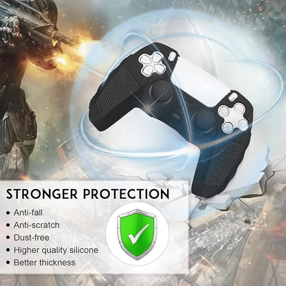 SIKEMAY Anti-Slip PS5 Controller Skin, Soft Thicken Non-Slip Studded Silicone