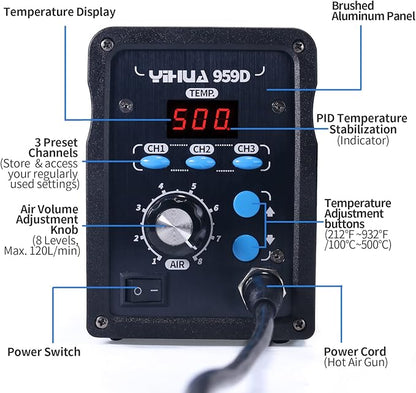 YIHUA 959D-Digital Hot Air Rework Station, High Power
