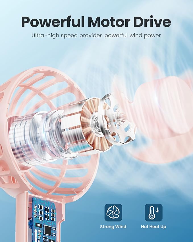Gaiatop Mini Portable Fan, Small and Powerful, Cute Design 3 Speed Personal
